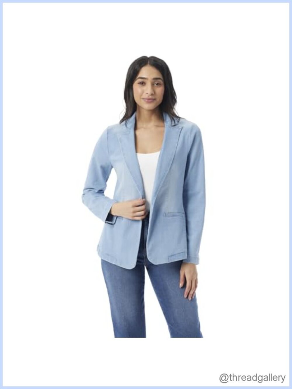 Classic Fitted Blazer Notch Collar Single Button Front Button Cuff